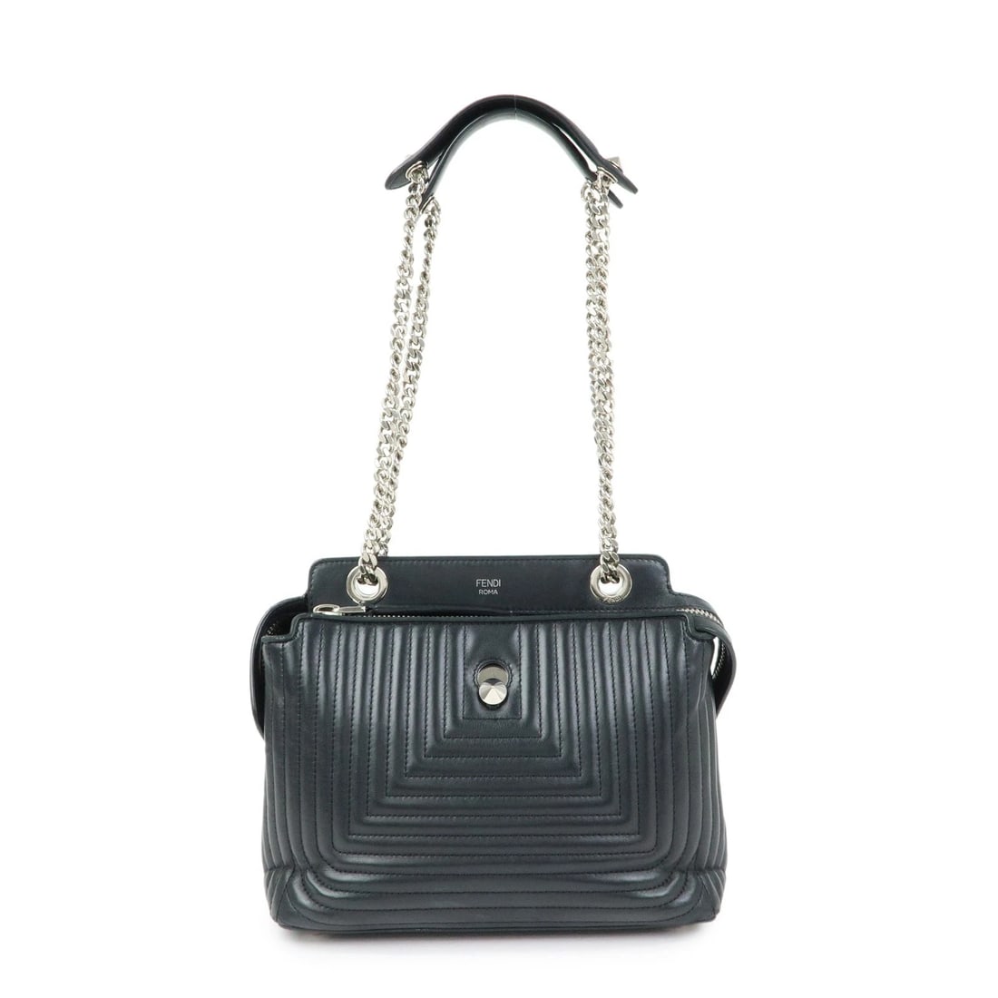 FENDI DOTCOM LEATHER 2WAY BAG HAND BAG SHOULDER BAG: FENDI Dotcom Leather 2Way Bag Hand Bag Shoulder Bag Brand: FENDI Type: shoulder bag Material: Leather Color: Black Size: W26cm(10.24")H20cm(7.87")D11cm(4.33") Accessories: None Accessories