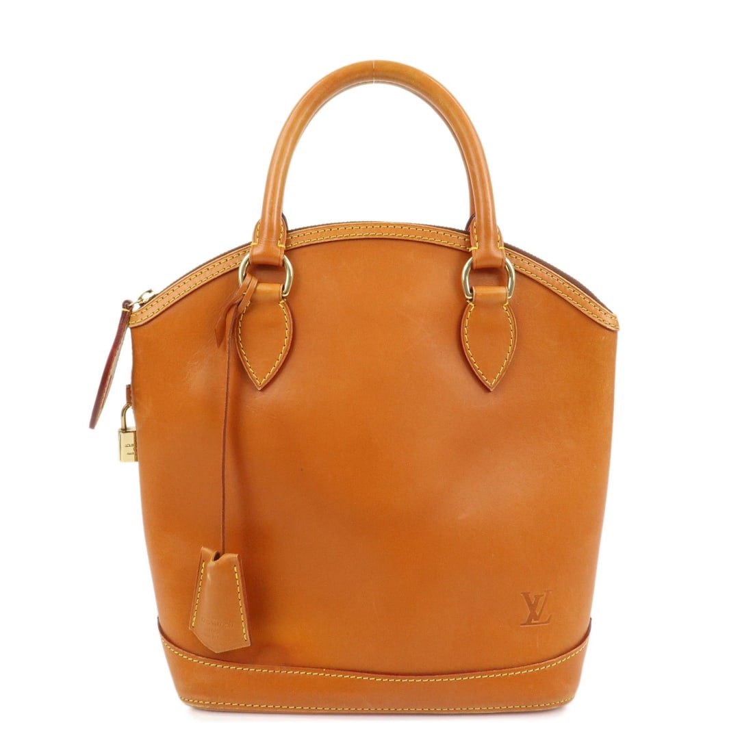 LOUIS VUITTON LOCKIT NOMADE LEATHER HAND BAG: Louis Vuitton Lockit Nomade Leather Hand Bag Brand: Christian Dior Type: compact wallet Material: Nomad Leather Color: Caramel Size: W30cm(11.81")H25cm(9.84")D11.5cm(4.53") Accessories: None <