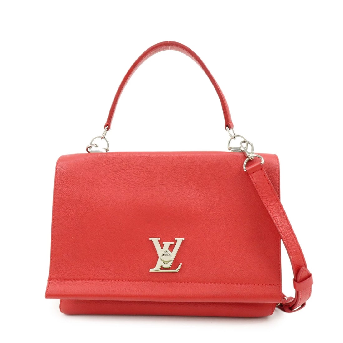 LOUIS VUITTON LOCKME II LEATHER 2WAY SHOULDER HAND BAG: Louis Vuitton Lockme II Leather 2Way Shoulder Hand Bag Brand: Louis Vuitton Type: 2way bag Material: Leather Color: Red Size: W28cm(11.02")H20cm(7.87")D9cm(3.54") Accessories: None Accesso