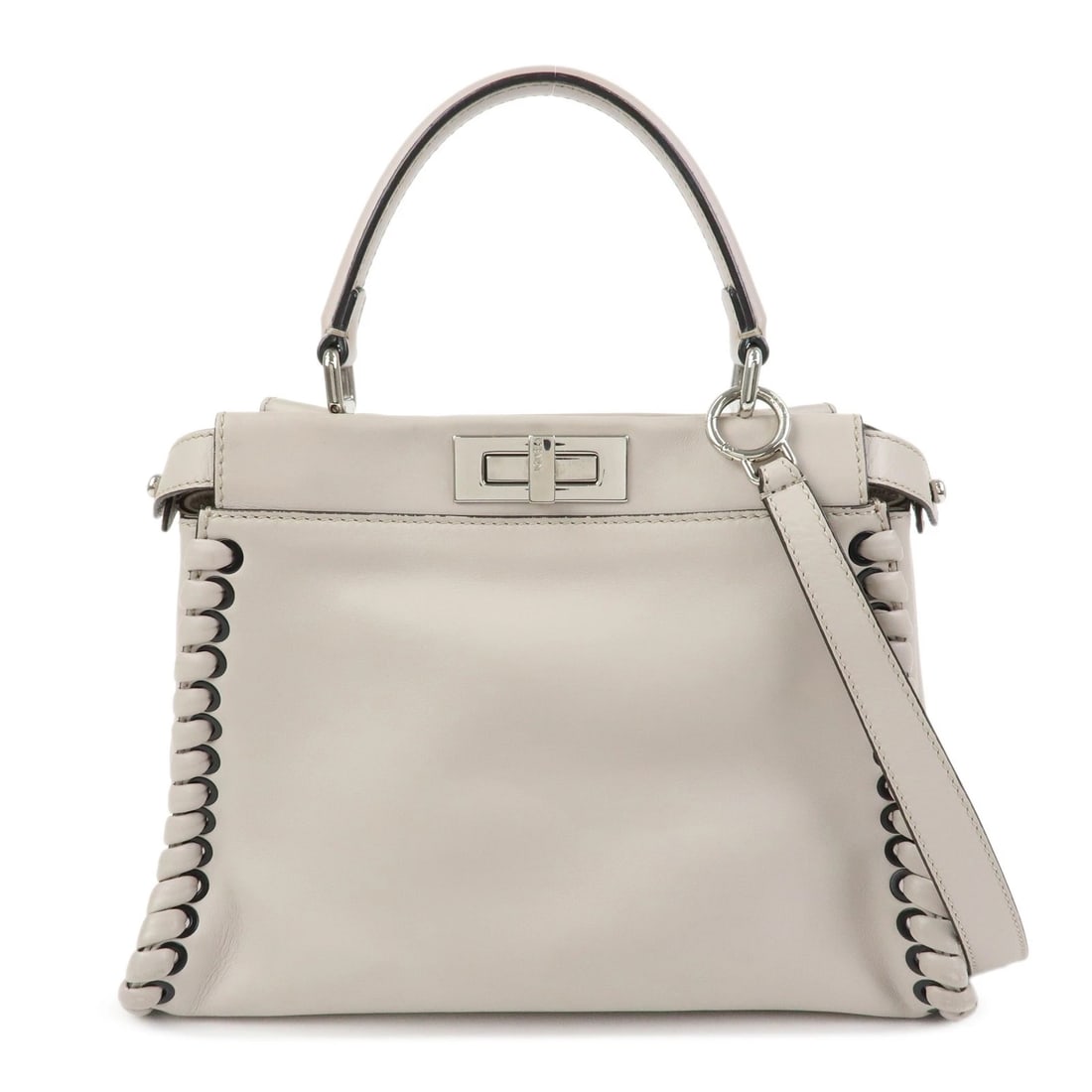 FENDI PEEKABOO LEATHER 2WAY BAG HAND BAG SHOULDER BAG: FENDI Peekaboo Leather 2Way Bag Hand Bag Shoulder Bag Brand: fendi Type: 2 way bag Material: Leather Color: Gray Size: W34cm(13.39")H25cm(9.84")D12cm(4.72") Accessories: None Accessories N