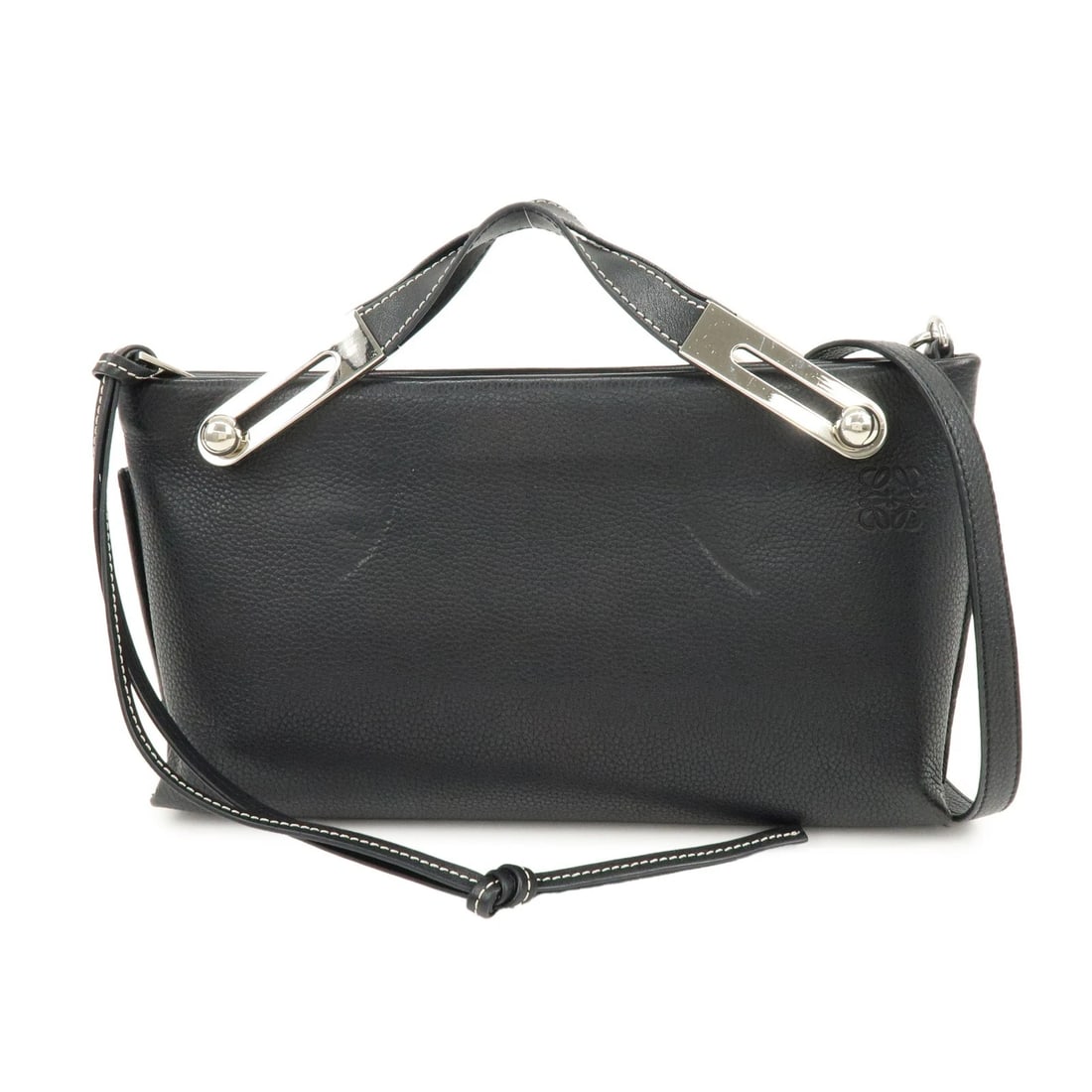 LOEWE ANAGRAM MISSY SMALL CALF LEATHER 2WAY BAG SHOULDER BAG: LOEWE Anagram Missy Small Calf Leather 2Way Bag Shoulder Bag Brand: LOEWE Type: hand bag Material: Calf Leather Color: Black Size: W29cm(11.42")H15cm(5.91")D5cm(1.97") Accessories: None Ac