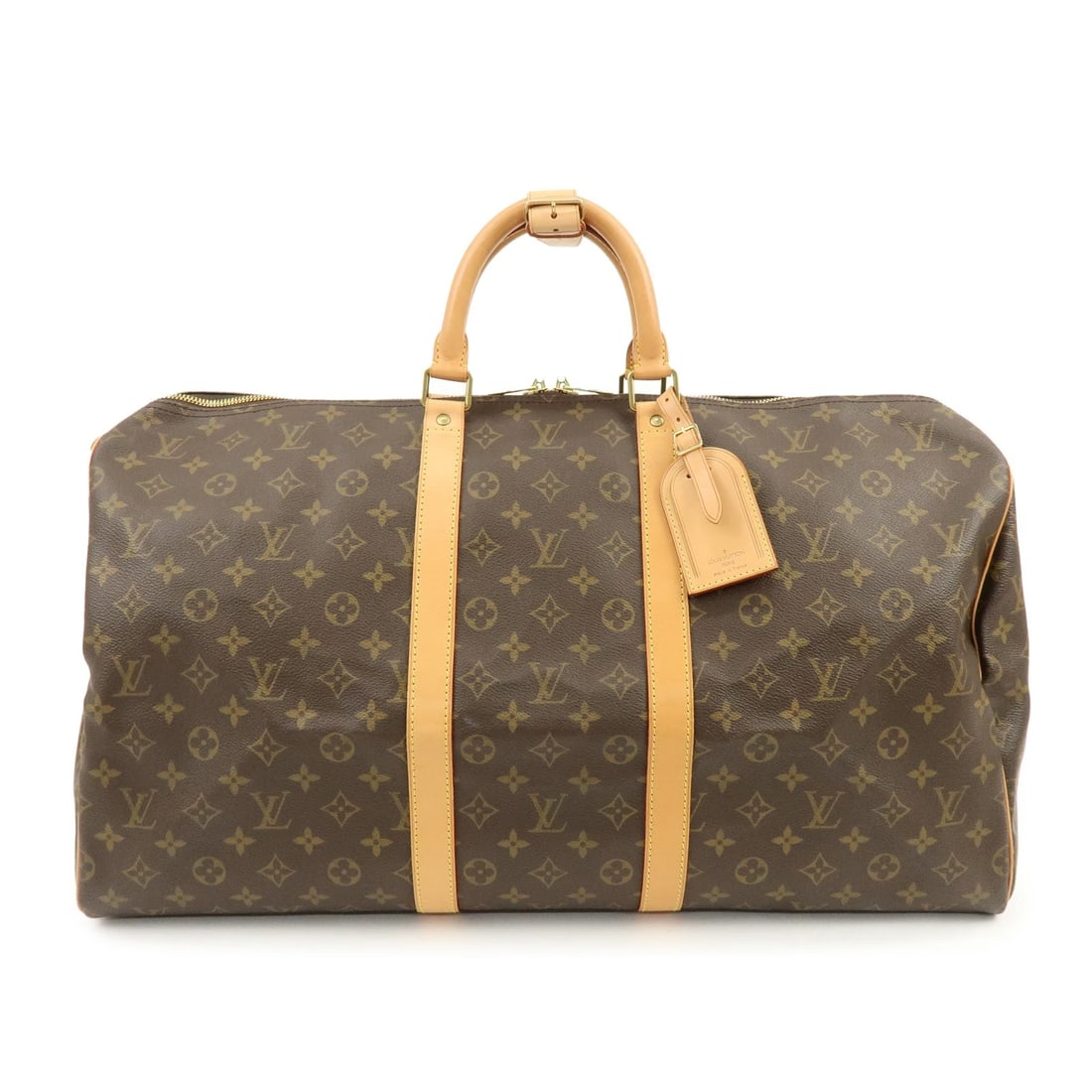 LOUIS VUITTON MONOGRAM KEEP ALL 55 BOSTON BAG: Louis Vuitton Monogram Keep All 55 Boston Bag Brand: Louis Vuitton Type: boston bag Material: Monogram Canvas , Nume Leather Color: Monogram Size: W55cm(21.65")H30cm(11.81")D25cm(9.84") Accessorie