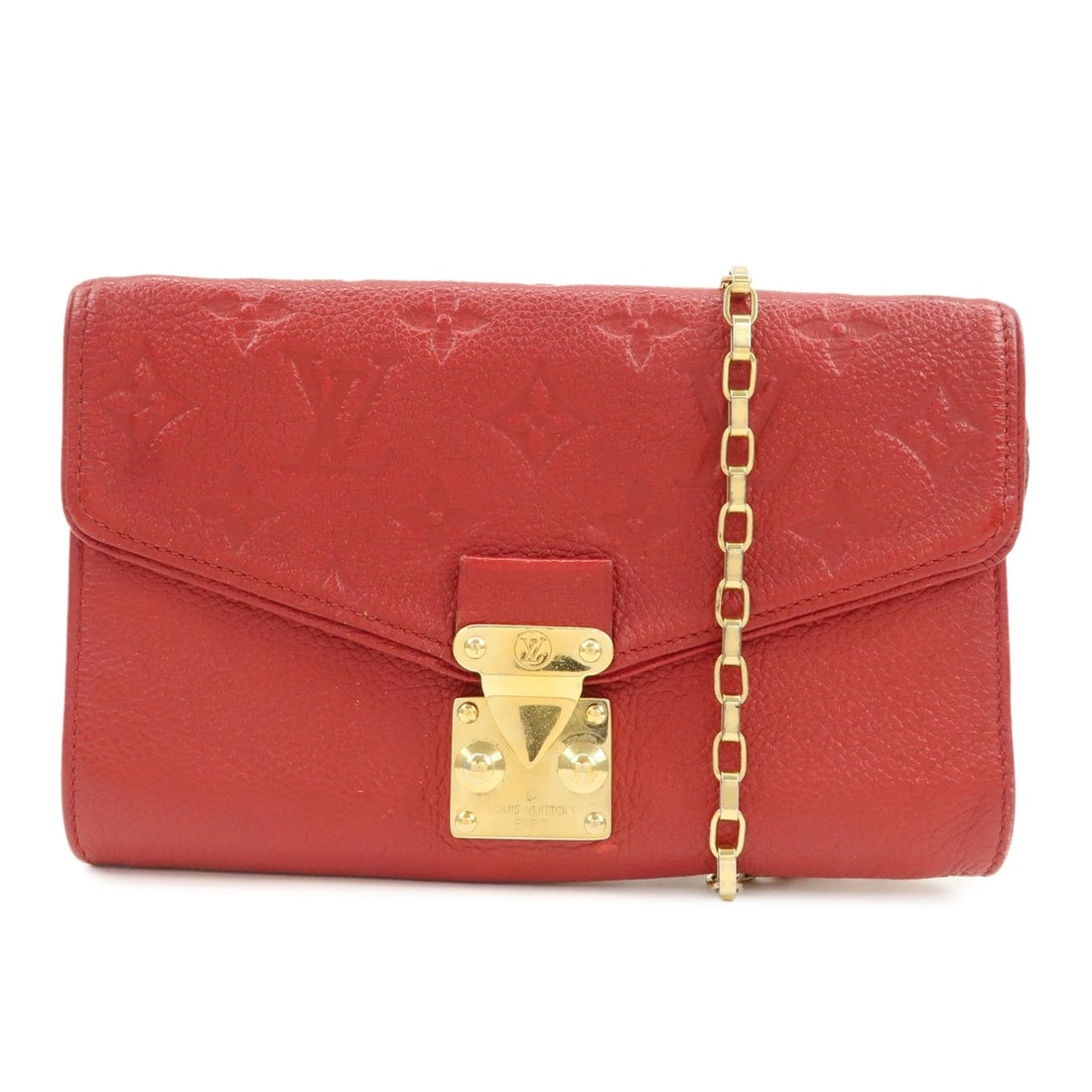 LOUIS VUITTON MONOGRAM POCHETTE SAINT GERMAIN SHOULDER BAG: Louis Vuitton Monogram Pochette Saint Germain Shoulder Bag Brand: louis vuitton Type: wallet Material: Empreinte Leather Color: Cerise Size: D2.5cm(0.98")H13cm(5.12")W19cm(7.48") Accessories: None