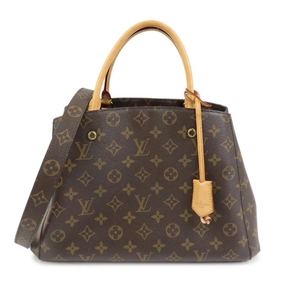 LOUIS VUITTON MONOGRAM MONTAIGNE MM 2WAY BAG HAND BAG: Louis Vuitton Monogram Montaigne MM 2Way Bag Hand Bag Brand: louis vuitton Type: 2way bag Material: Monogram Canvas , Nume Leather Color: Monogram Size: W25cm(9.84")H22cm(8.66")D16cm(6.30") Access