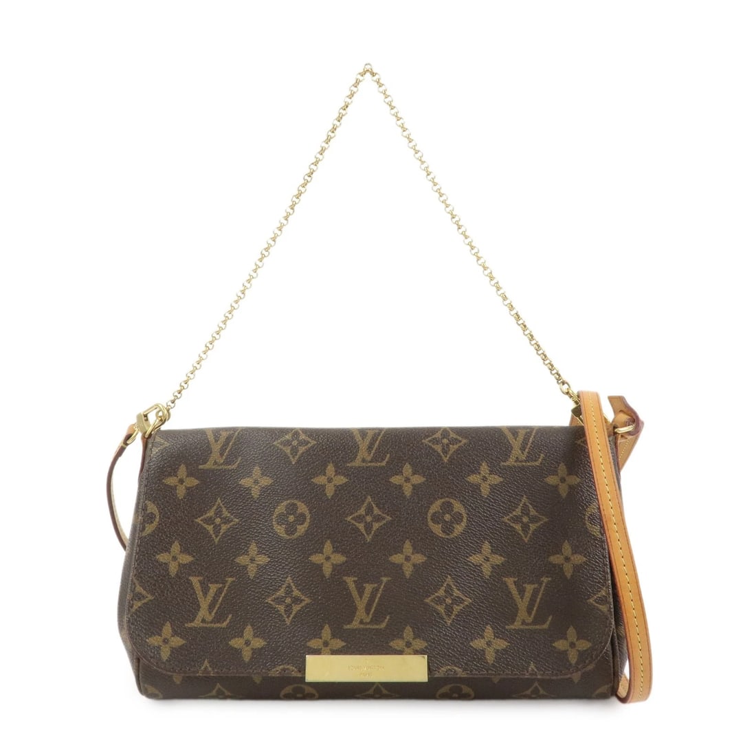 LOUIS VUITTON MONOGRAM FAVORITE MM SHOULDER BAG: Louis Vuitton Monogram Favorite MM Shoulder Bag Brand: louis vuitton Type: hand bag Material: Monogram Canvas , Nume Leather Color: Monogram Size: W23cm(9.06")H17cm(6.69")D5cm(1.97") Accessories: