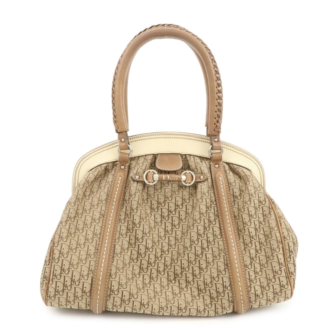 CHRISTIAN DIOR TROTTER CANVAS LEATHER HAND BAG: Christian Dior Trotter Canvas Leather Hand Bag Brand: gucci Type: shoulder bag Material: Canvas , Leather Color: Beige , Ivory Size: W33cm(12.99")H23cm(9.06")D16cm(6.30") Accessories: None