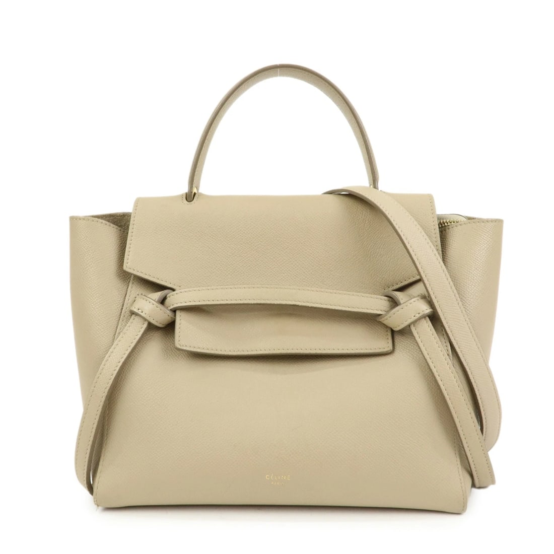 CELINE BELT BAG LEATHER 2WAY BAG HAND BAG SHOULDER BAG: CELINE Belt Bag Leather 2WAY Bag Hand Bag Shoulder Bag Brand: CELINE Type: 2Way Bag Material: Leather Color: Greige Size: W31cm(12.20")H21cm(8.27")D14cm(5.51") Accessories: None Accessorie