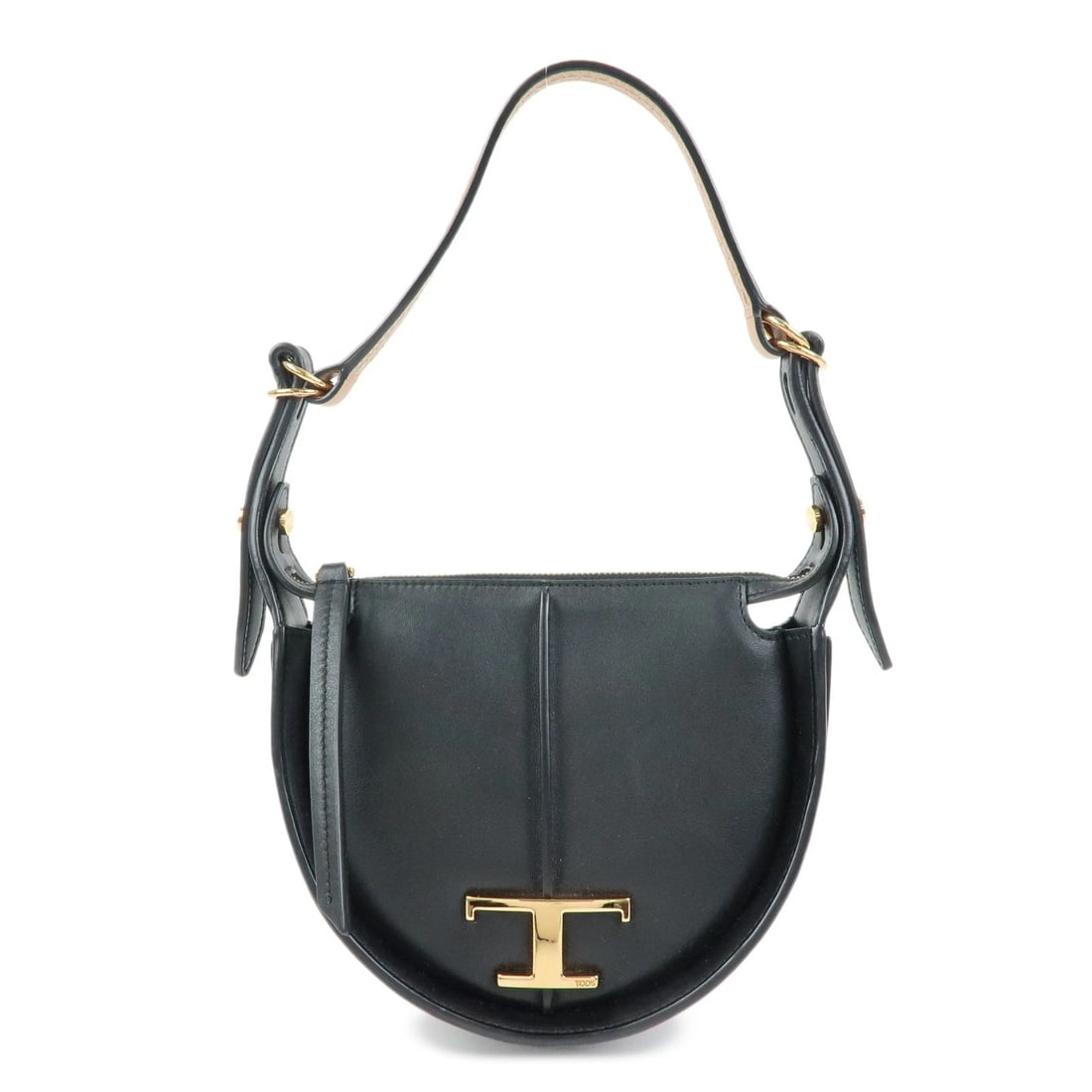 TOD'S T TIMELESS SACCA LUNA MICRO LEATHER HAND BAG: TOD'S T Timeless SACCA LUNA MICRO Leather Hand Bag Brand: TOD'S Type: hand bag Material: Leather Color: Black Size: W18cm(7.09")H15cm(5.91")D7.5cm(2.95") Accessories: None Accessories Noti