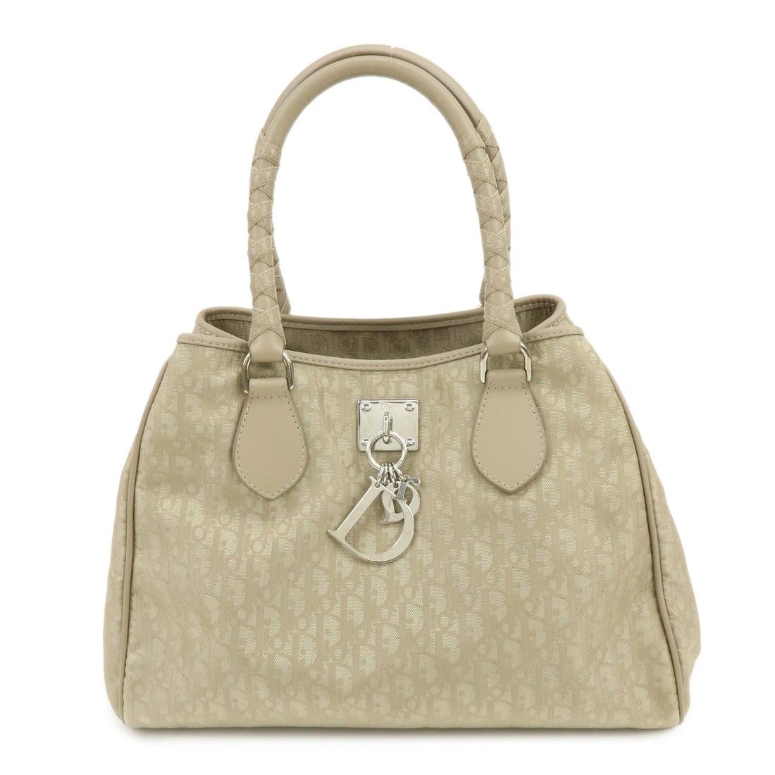 CHRISTIAN DIOR ROMANTIC TROTTER PVC LEATHER HAND TOTE BAG: Christian Dior Romantic Trotter PVC Leather Hand Tote Bag Brand: christian dior Type: hand bah Material: PVC , Leather Color: Beige Size: W32cm(12.60")H23cm(9.06")D10cm(3.94") Accessories: None