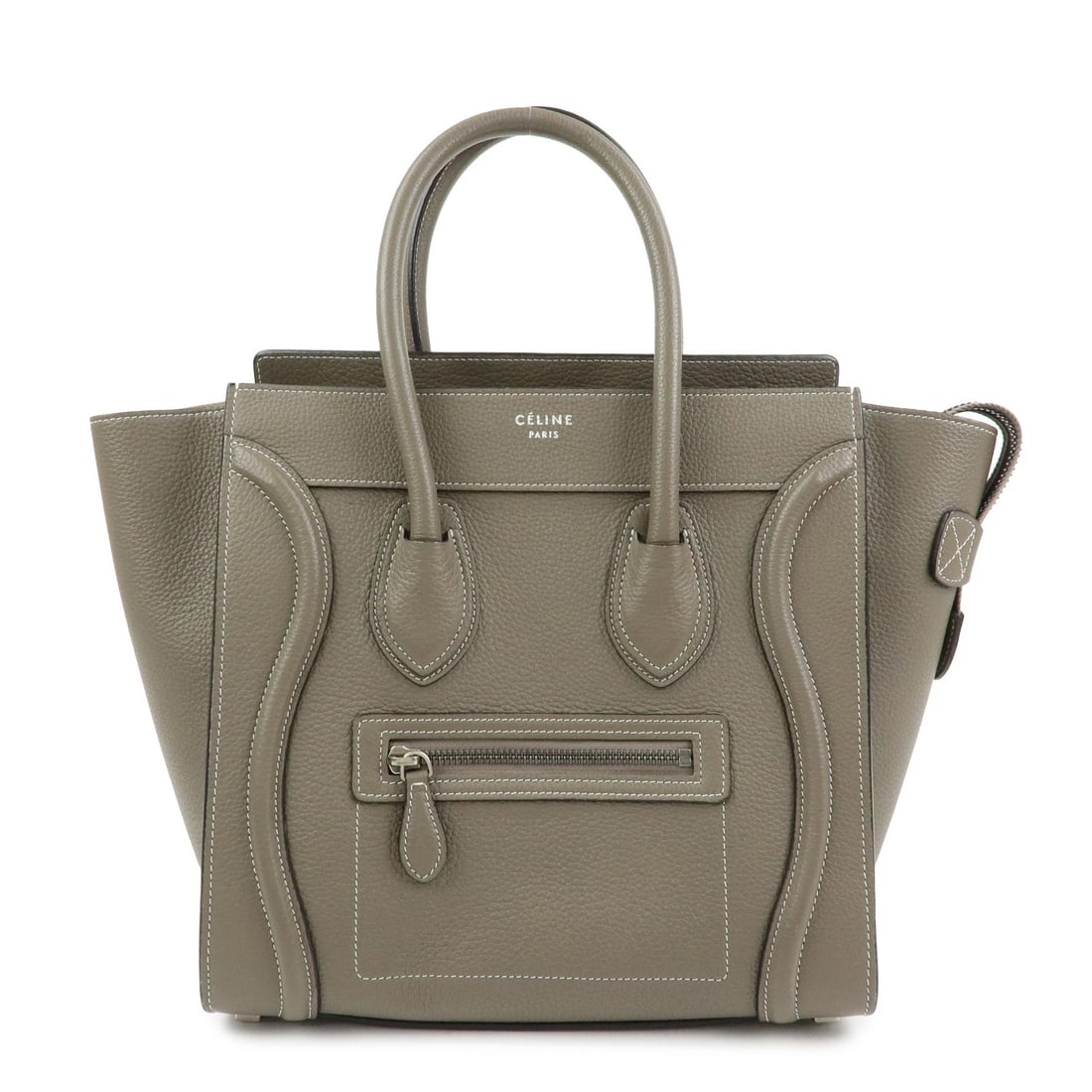 CELINE LUGGAGE MICRO SHOPPER CALF LEATHER HAND BAG: CELINE Luggage Micro Shopper Calf Leather Hand Bag Brand: celine Type: hand bag Material: Calf Leather Color: Gray Size: W26cm(10.24")H25cm(9.84")D14cm(5.51") Accessories: None Accessories