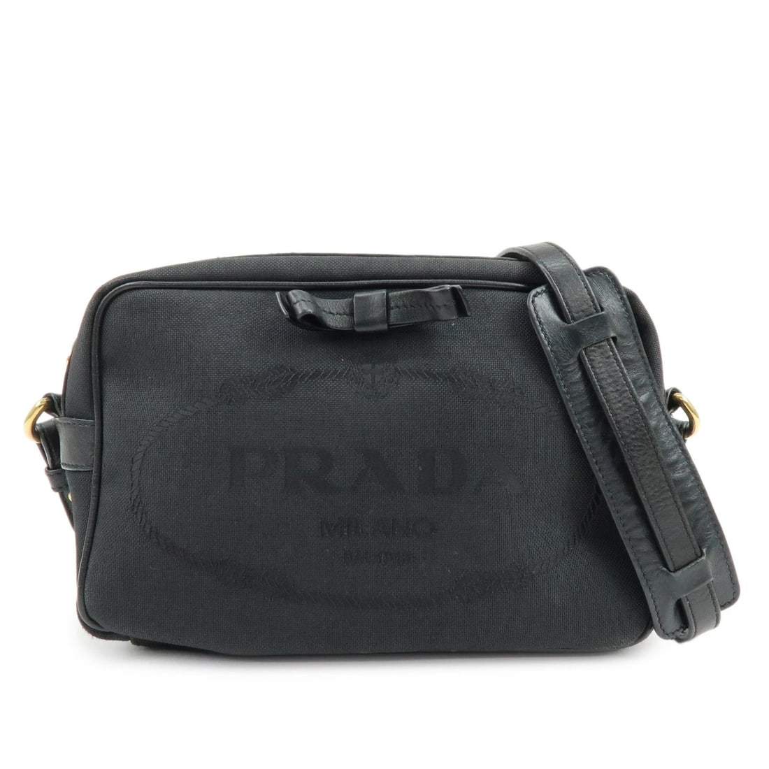 PRADA TRIANGLE LOGO JACQUARD LEATHER SHOULDER BAG: PRADA Triangle Logo Jacquard Leather Shoulder Bag Brand: prada Type: shoulder bag Material: Logo Jacquard , Leather Color: Black Size: W22cm(8.66")H14cm(5.51")D8cm(3.15") Accessories: None