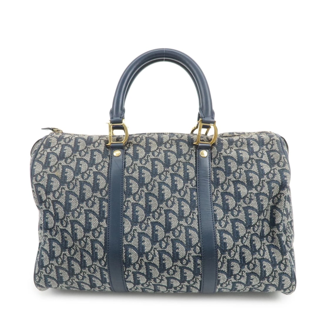 CHRISTIAN DIOR TROTTER JACQUARD CANVAS LEATHER BOSTON BAG: Christian Dior Trotter Jacquard Canvas Leather Boston Bag Brand: Louis Vuitton Type: hand bag Material: Jacquard Canvas , Leather Color: Navy Size: W36cm(14.17")H20cm(7.87")D18cm(7.09") Accessorie