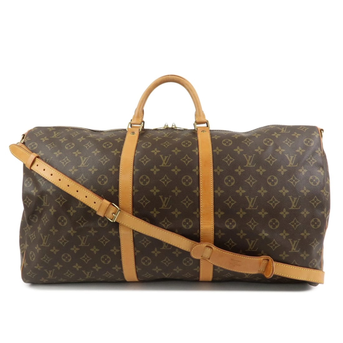 LOUIS VUITTON MONOGRAM KEEP ALL BANDOULIERE 60 BOSTON BAG: Louis Vuitton Monogram Keep All Bandouliere 60 Boston Bag Brand: BVLGARI Type: shoulder bag Material: Monogram Canvas , Nume Leather Color: Monogram Size: H30cm(11.81")W60cm(23.62")D26cm(10.24") A