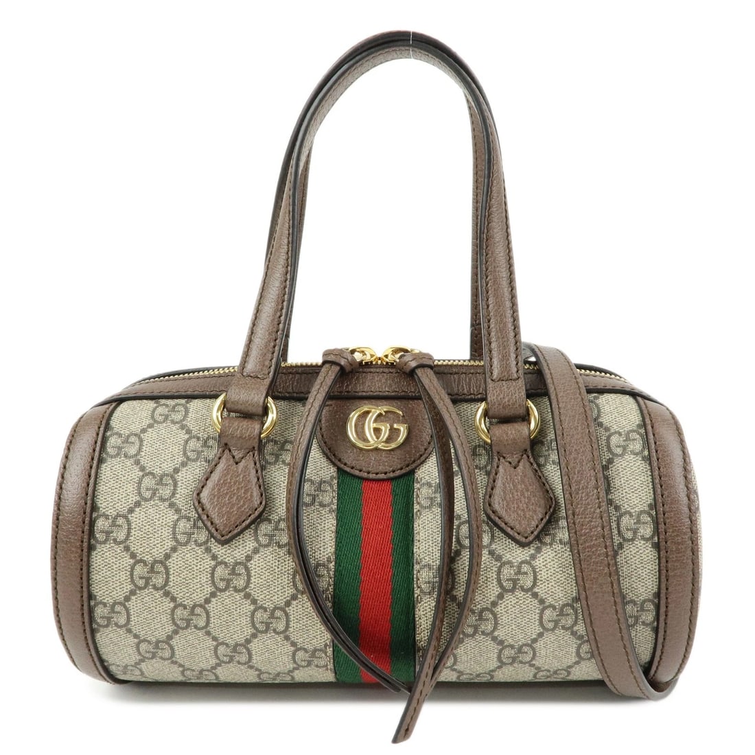 GUCCI OPHIDIA SHERRY GG SUPREME LEATHER SHOULDER BAG: GUCCI Ophidia Sherry GG Supreme Leather Shoulder Bag Brand: gucci Type: 2way bag Material: GG Supreme (PVC) , Leather Color: Beige , Brown Size: W24cm(9.45")H13cm(5.12")D13cm(5.12") Accessories: N