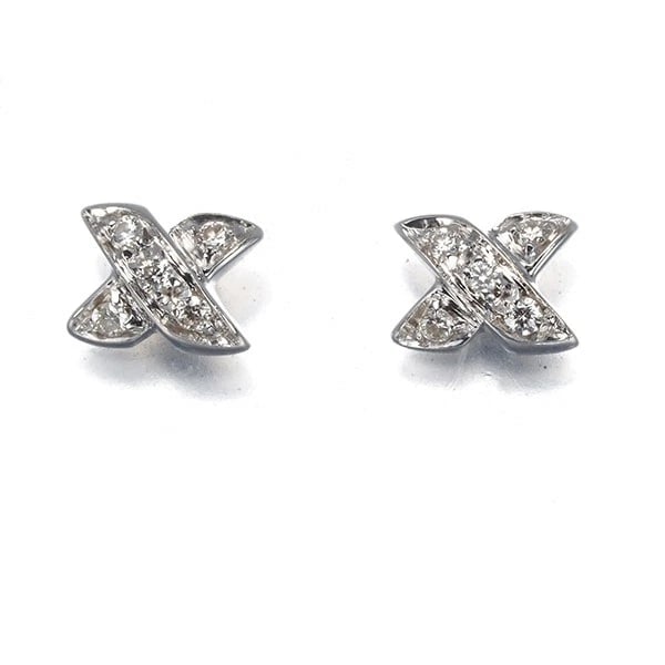 TIFFANY&CO. EARRINGS DIAMOND 18K 750 WHITE GOLD: Tiffany&Co. Earrings Diamond 18K 750 White Gold Brand: Tiffany & Co. Type: Earring Material: 18K / 750 / White Gold, Main Stone/Creation NATURAL Color: white Gold Size: Design size: 5.0 x 6.3mm Ac