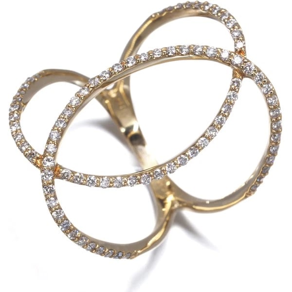DIAMOND OPENWORK RING 18K 750 YELLOW GOLD: Diamond Openwork Ring 18K 750 Yellow Gold Brand: Unbranded Type: Ring Material: 18K / 750 / Yellow Gold, Main Stone/Creation NATURAL Color: Yellow Gold Size: US 5.75 - 6 Accessories: None