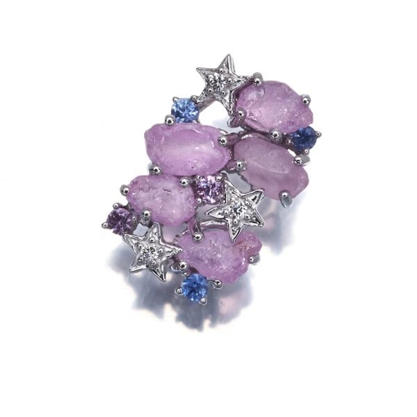 KASAHARA MASUMI PENDANT PINK SAPPHIRE DIAMOND: KASAHARA MASUMI Pendant Pink Sapphire Diamond Brand: KASAHARA MASUMI Type: Pendant Material: 18K / 750 / White Gold, Main Stone/Creation NATURAL Color: white Gold Size: Design size: 16.2 x 11.2mmBail 