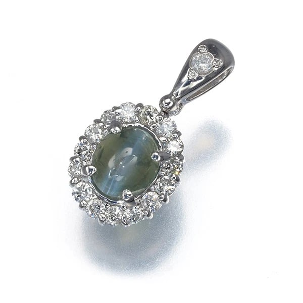 ALEXANDRITE CAT'S-EYE DIAMOND OPENDANT 18K: Alexandrite Cat's-eye Diamond oPendant 18K Brand: Unbranded Type: Pendant Material: 18K / 750 / White Gold, Color: white Gold Size: Design size: 16.8 x 8.4mm Bail inner diameter: 3.6 x 1.8mm Acces