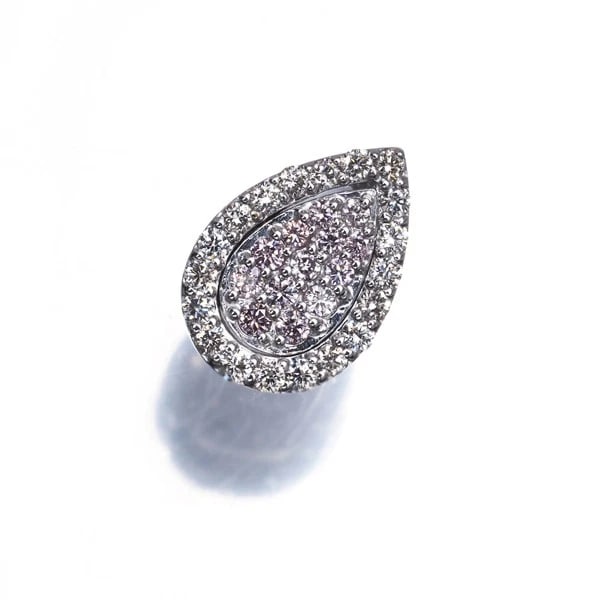 PINK & CLEAR DIAMOND TEARDROP PENDANT 18K WG: Pink & Clear Diamond Teardrop Pendant 18K WG Brand: Unbranded Type: Pendant Material: 18K / 750 / White Gold, Main Stone/Creation NATURAL Color: white Gold Size: Design size: 12.2 x 8.5mm Bail inner d