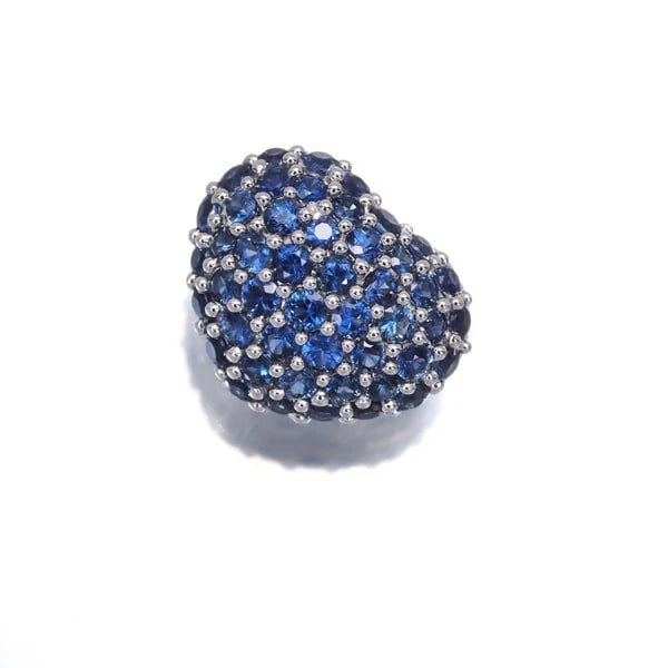 SAPPHIRE HEART PAVED PENDANT 18K 750 WHITE GOLD: Sapphire Heart Paved Pendant 18K 750 White Gold Brand: Unbranded Type: Pendant Material: 18K / 750 / White Gold, Main Stone/Creation NATURAL Color: white Gold Size: Design size: 9.8 x 12.3mm Bail