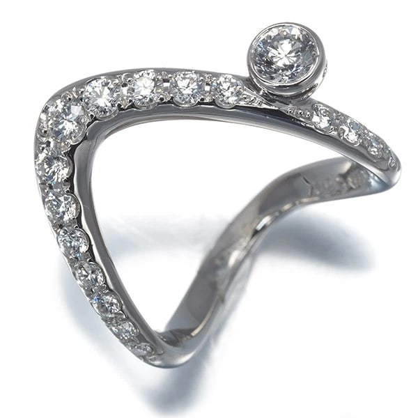 DIAMOND RING 900 PLATINUM - 2