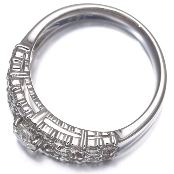 DIAMOND OPENWORK RING 900 PLATINUM - 5