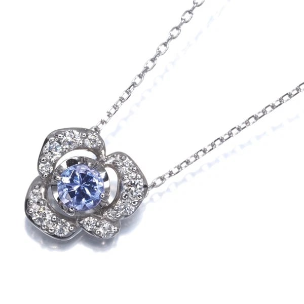 VENDOME NECKLACE TANZANITE DIAMOND CHRISTINE: VENDOME Necklace Tanzanite Diamond Christine Brand: VENDOME Type: Necklace Material: 950 / 850 / Platinum, Main Stone/Creation NATURAL Color: Silver Size: Necklace length: 45cm AdjUS table to short le