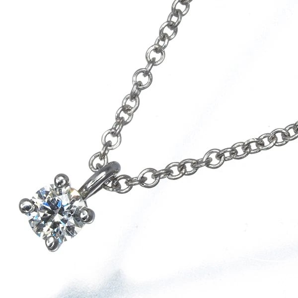TIFFANY&CO. NECKLACE DIAMOND SOLITAIRE 950 PLATINUM: Tiffany&Co. Necklace Diamond Solitaire 950 Platinum Brand: Tiffany & Co. Type: Necklace Material: P50 / PLATINUM, Main Stone/Creation NATURAL Color: Silver Size: Necklace length: 40cm Total length of 
