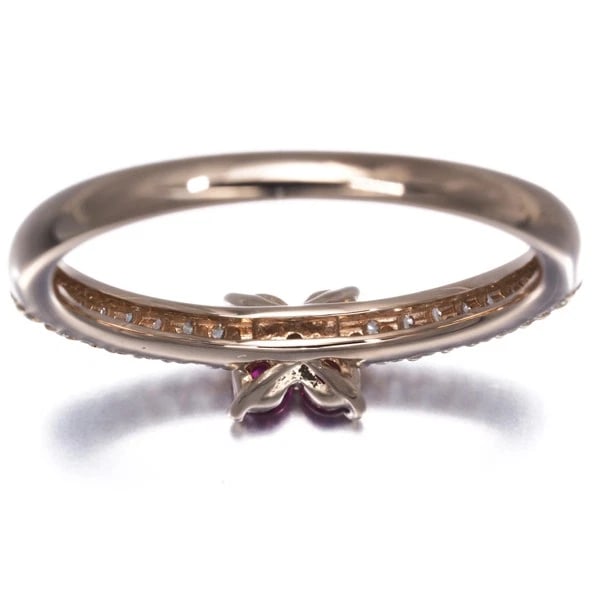 PONTE VECCHIO RING RUBY DIAMOND FLOWER 18K YG - 4