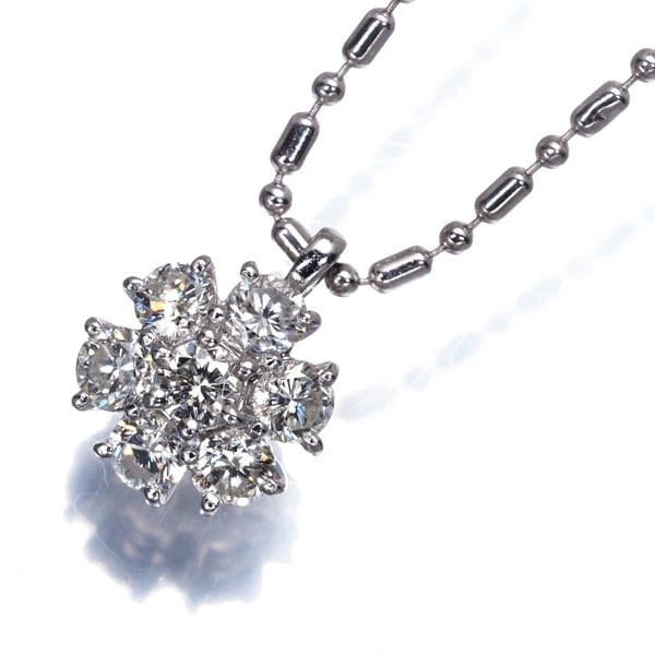 DIAMOND FLOWER NECKLACE 900 850 PLATINUM: Diamond Flower Necklace 900 850 Platinum Brand: Unbranded Type: Necklace Material: 900 / 850 / Platinum, Main Stone/Creation NATURAL Color: Silver Size: Necklace length: 36 / 40cm Pendant size: 9.0 x 