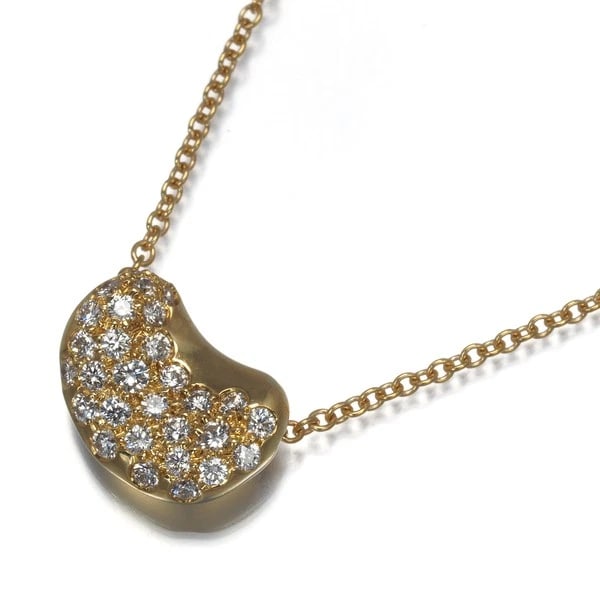 TIFFANY&CO. NECKLACE DIAMOND BEAN PAVED: Tiffany&Co. Necklace Diamond Bean Paved Brand: Tiffany & Co. Type: Necklace Material: 18K / 750 / Yellow Gold, Main Stone/Creation NATURAL Color: Yellow Gold Size: Necklace length: 41cm Pendant size: 