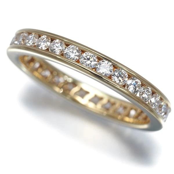 DE BEERS RING DIAMOND FULL ETERNITY 18K 750: De Beers Ring Diamond Full Eternity 18K 750 Brand: De Beers Type: Ring Material: 18K / 750 / Yellow Gold, Main Stone/Creation NATURAL Color: Yellow Gold Size: US 6 - 6.25 Accessories: None