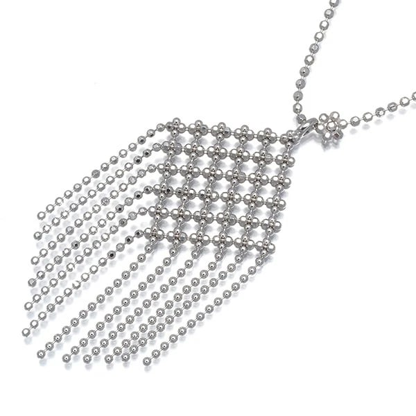 TIFFANY&CO. NECKLACE MESH FRINGE 18K WG: Tiffany&Co. Necklace Mesh Fringe 18K WG Brand: Tiffany & Co. Type: Necklace Material: 18K / 750 / White Gold, Color: White gold Size: Necklace length: 41cm Pendant size: 41.0 x 19.0mm Accessories:
