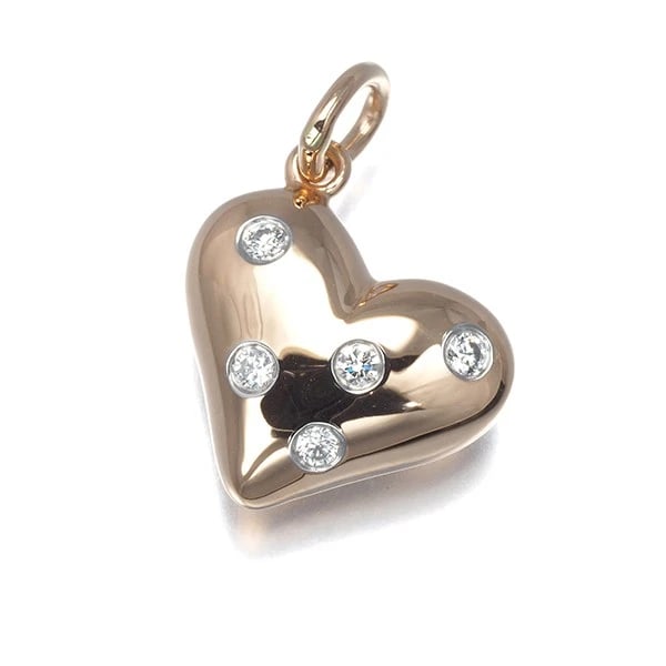 TIFFANY&CO. PENDANT DIAMOND DOTS HEART 18K: Tiffany&Co. Pendant Diamond Dots Heart 18K Brand: Tiffany & Co. Type: Pendant Material: 18K / 750 / Rose Gold 950 / Platinum, Main Stone/Creation NATURAL Color: RG,Silver Size: Design size: 13.3 x 13.