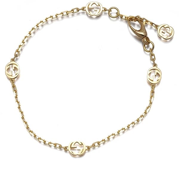 GUCCI BRACELET INTERLOCKING G STATION 18K 750 YELLOW GOLD: GUCCI Bracelet Interlocking G Station 18K 750 Yellow Gold Brand: GUCCI Type: Bracelet Material: 18K / 750 / Yellow Gold, Color: Yellow Gold Size: Inner circumference: 15.5cm Design width: 5.3mm