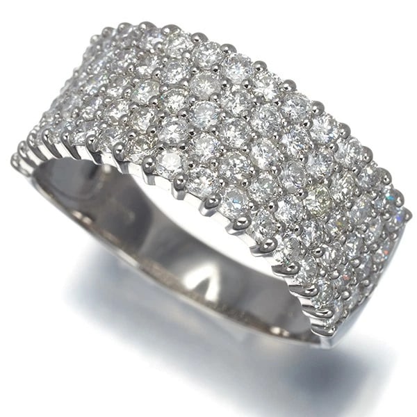 DIAMOND PAVED RING 900 PLATINUM: Diamond Paved Ring 900 Platinum Brand: Unbranded Type: Ring Material: 900 / Platinum, Main Stone/Creation NATURAL Color: Silver Size: US 9.25 - 9.5 Accessories: None Accessories Notice: Wh