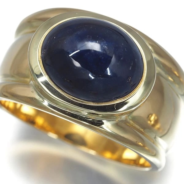 TIFFANY&CO. RING SAPPHIRE CABOCHON 18K YG: Tiffany&Co. Ring Sapphire Cabochon 18K YG Brand: Tiffany & Co. Type: Ring Material: 18K / 750 / Yellow Gold, Main Stone/Creation NATURAL Color: Yellow Gold Size: US 8 - 8.25 Accessories: None