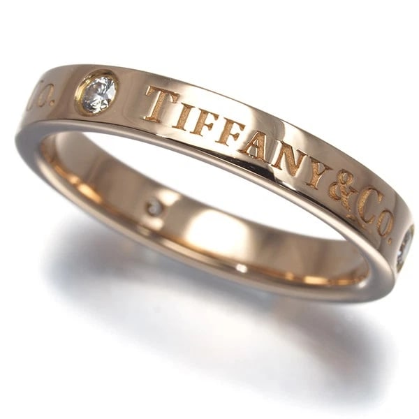TIFFANY&CO. RING DIAMOND FLAT BAND 3P 18K 750 ROSE GOLD: Tiffany&Co. Ring Diamond Flat Band 3P 18K 750 Rose Gold Brand: Tiffany & Co. Type: Ring Material: 18K 750 Rose Gold, Main Stone/Creation NATURAL Color: Rose Gold Size: US 4.25-4.5 Accessories: Non