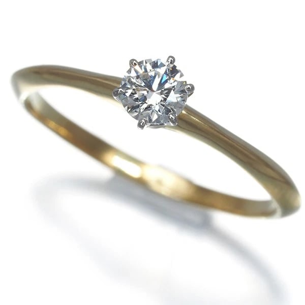 TIFFANY&CO. RING DIAMOND SOLITAIRE 18K YG/PLATINUM (1 of 3)