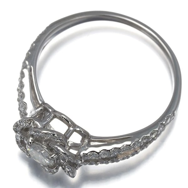DIAMOND FLOWER RING 950 PLATINUM - 3