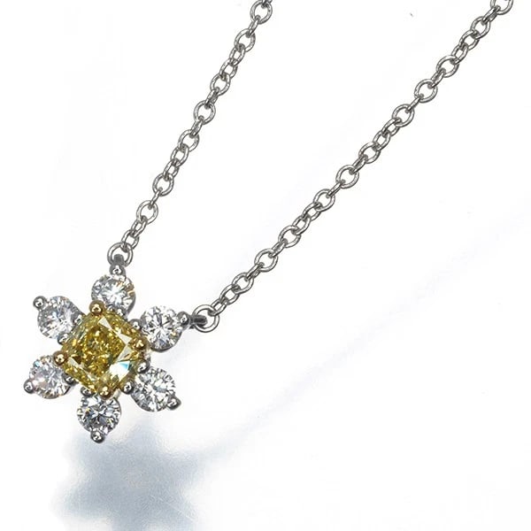 TIFFANY&CO. NECKLACE YELLOW CLEAR DIAMOND: Tiffany&Co. Necklace Yellow Clear Diamond Brand: Tiffany & Co. Type: Necklace Material: 18K / 750 / Yellow Gold950 / Platinum, Main Stone/Creation NATURAL Color: YG,Silver Size: Necklace length: 41cm 