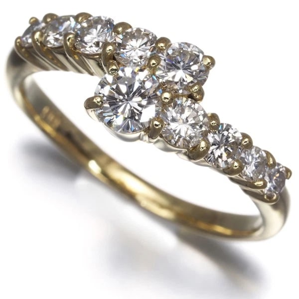 DIAMOND 10P RING 18K 750 YELLOW GOLD: Diamond 10P Ring 18K 750 Yellow Gold Brand: Unbranded Type: Ring Material: 18K / 750 / Yellow Gold, Main Stone/Creation NATURAL Color: YEllow Gold Size: US 7 Accessories: None Accessories