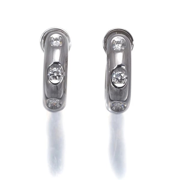 MIKIMOTO EARRINGS DIAMOND HOOP 18K 750 WHITE GOLD: Mikimoto Earrings Diamond Hoop 18K 750 White Gold Brand: MIKIMOTO Type: Earrings Material: 18K / 750 / White Gold, Main Stone/Creation NATURAL Color: white gold Size: Design size: length 13.0 x width 