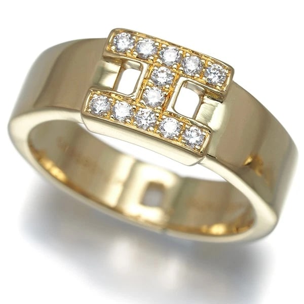 HERMES RING DIAMOND NEW HERAKLES: HERMES Ring Diamond New Herakles Brand: HERMES Type: Ring Material: 18K / 750 / Yellow Gold, Main Stone/Creation NATURAL Color: YEllow Gold Size: US 4 - 4.25 Accessories: None Accessories