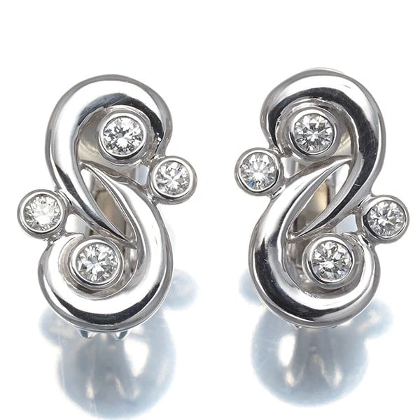 DIAMOND EARRINGS 18K 750 WHITE GOLD (1 of 3)