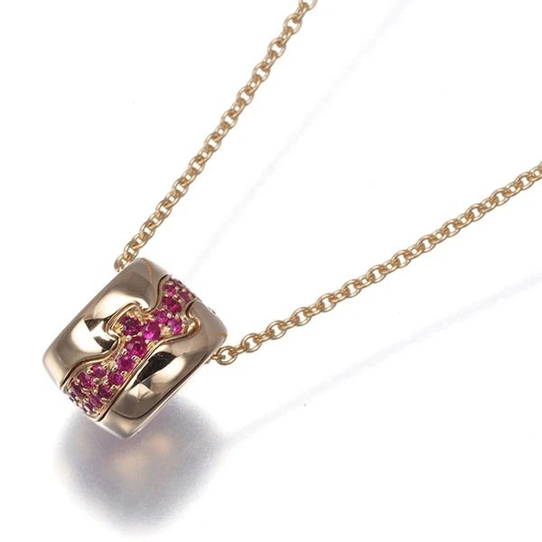 GEORG JENSEN NECKLACE RUBY FUSION: Georg Jensen Necklace Ruby Fusion Brand: Georg Jensen Type: Necklace Material: 18K / 750 / Rose Gold, Main Stone/Creation Natural Color: Rose Gold Size: Necklace length: 42 / 45cm Pendant size: 9.3 x 