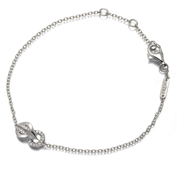 FRED BRACELET DIAMOND CHANCE INFINIE SMALL: FRED Bracelet Diamond Chance Infinie Small Brand: FRED Type: Bracelet Material: 18K / 750 / White Gold, Main Stone/Creation Natural Color: white gold Size: Inner circumference: 14.5 / 15.5 / 17cm Desi