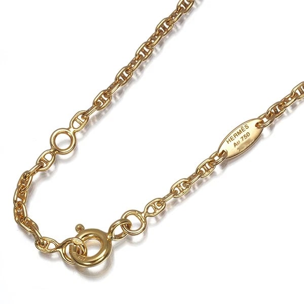 HERMES CHAIN NECKLACE 18K 750 YELLOW GOLD: HERMES Chain Necklace 18K 750 Yellow Gold Brand: HERMES Type: Necklace Material: 18K / 750 / Yellow Gold, Color: YEllow Gold Size: Necklace length: 38 / 40cm Necklace width: 1.8mm Clasp width: 3.3mm