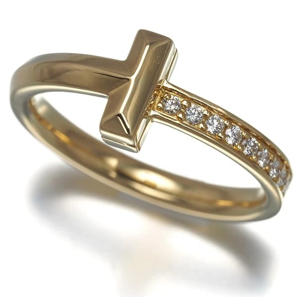 TIFFANY&CO. RING DIAMOND NARROW 18K YG: Tiffany&Co. Ring Diamond Narrow 18K YG Brand: Tiffany & Co. Type: Ring Material: 18K / 750 / Yellow Gold, Main Stone/Creation Natural Color: Yellow Gold Size: US 5.5 - 5.75 Accessories: None