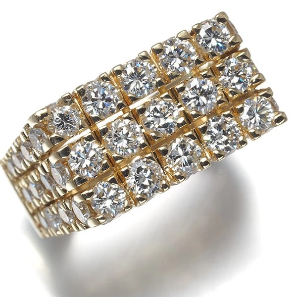 DIAMOND PAVED SQUARE RING 18K - 2